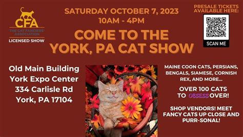 Come visit the York, PA Cat Show! , York County Fairgrounds, 7 October