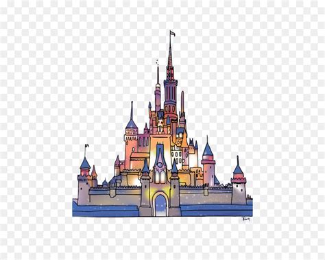 Simple Disney Castle Drawing at PaintingValley.com | Explore collection of Simple Disney Castle ...