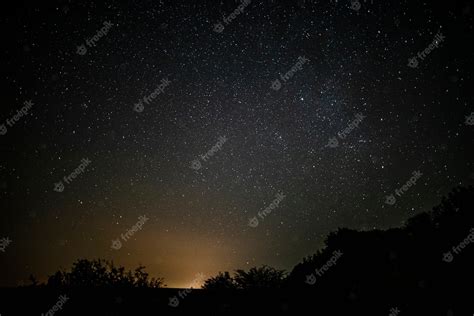 Premium Photo | Awesome starry night sky with beam of light