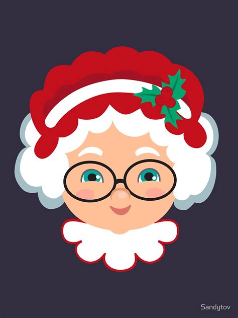 "Mrs Claus Face. Christmas Mrs Santa Claus " T-shirt by Sandytov ...