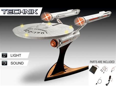 U.S.S. Enterprise NCC-1701 Model Kit 1/600 with Sound & Light Up, Star ...