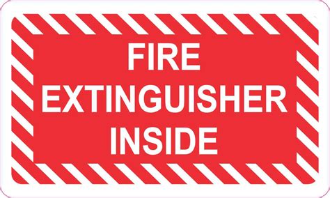 5in x 3in Fire Extinguisher Inside Sticker