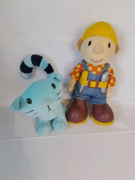 VINTAGE BOB THE Builder And Pilchard The Cat Soft Plush Toy Bundle Teddy Bears EUR 17,17 ...