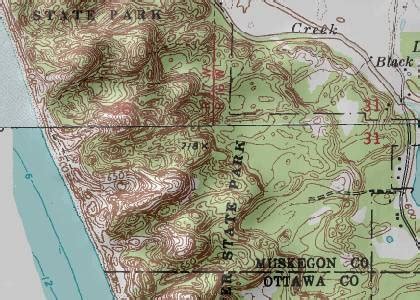 P J Hoffmaster State Park USGS Grand Haven Quad, Michigan, Topographic ...