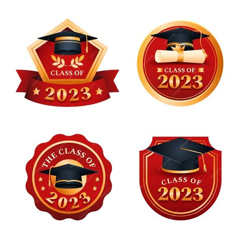 Free Vector | Gradient class of 2023 badges collection