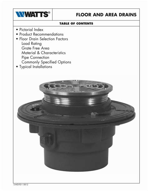 (PDF) FLOOR AND AREA DRAINS - S-WD- FD .pdf - Watts - …media.wattswater ...