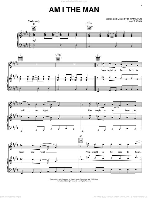 Am I The Man sheet music for voice, piano or guitar (PDF)