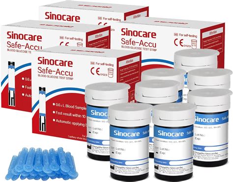 Sinocare Safe Accu Blood Glucose Test Strips 200 pcs : Amazon.co.uk ...