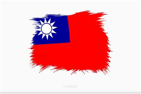 Grunge flag of Taiwan, vector abstract grunge brushed flag of Taiwan ...