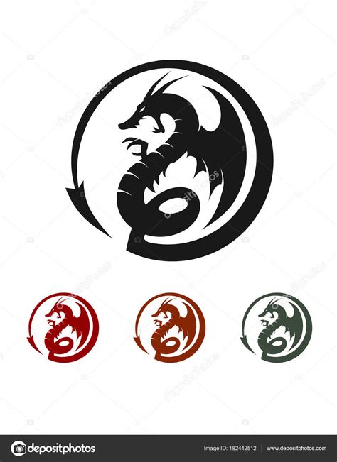 Dragon Circle Logo Vector Stock Vector Image by ©pixelogan #182442512