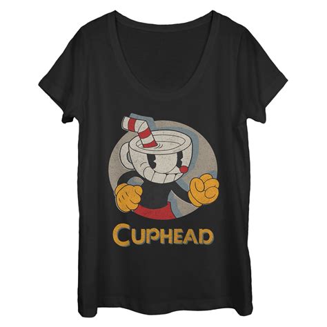 Cuphead - Women's Cuphead Logo Portrait Circle Scoop Neck - Walmart.com - Walmart.com