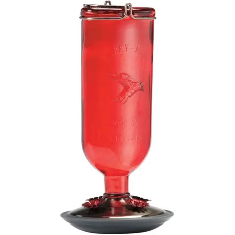 ANTIQUE GLASS BOTTLE Hummingbird Feeder - Red, 16 oz $24.95 - PicClick