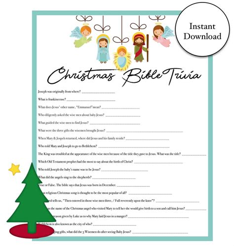 Christmas Bible Trivia Game | Instant Download | Holiday Party Games by 31Flavorsofdesign on ...