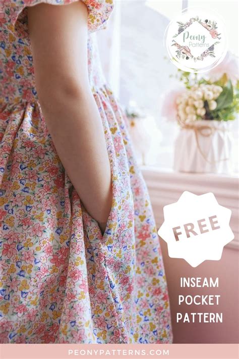 Free Inseam Pocket Pattern - Peony Patterns in 2021 | Pocket pattern, Sewing for kids, Easy sewing