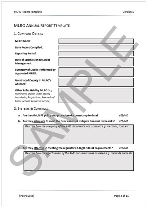 AML Policy Template & Risk Assessment Pack