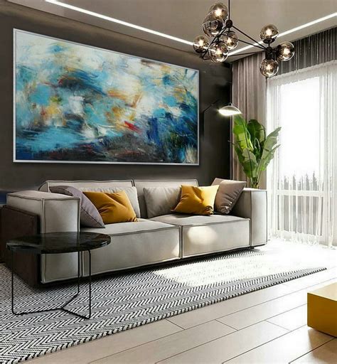 Soft Tone Colors Modern Contemporary Art Work Large Panoramic ...