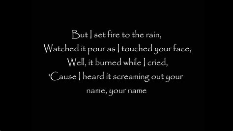 Adele-Set fire to the rain (LYRICS) - YouTube