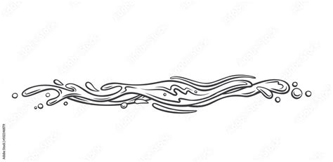 Drops and splashes of water. Outline vector illustration of the water ...