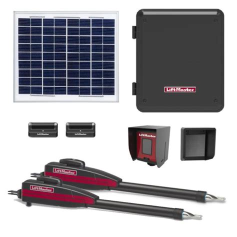 LiftMaster LA412UL-D Dual Swing Solar Gate Opener w/ 10w Solar Panel w/ MyQ Technology ...