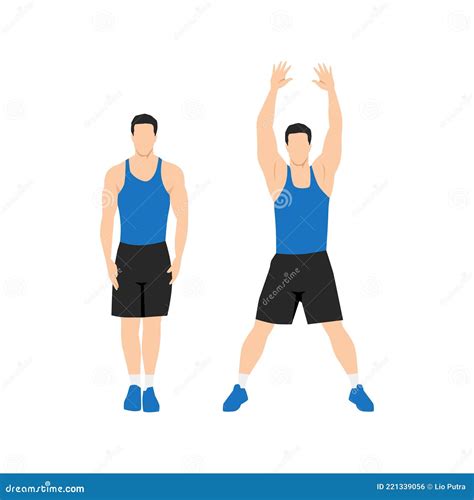 Jumping Jacks Exercise Girl Workout Silhouettes Illustration. Cartoon Vector | CartoonDealer.com ...