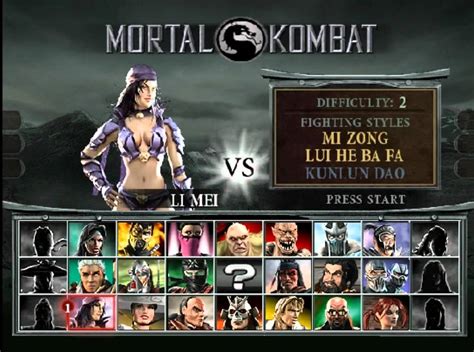 Mortal Kombat Deception GC Character Select - YouTube