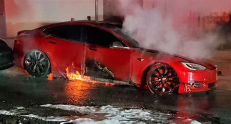 Tesla Model S P100D Destroyed By Fire At Georgia Service Center | Carscoops