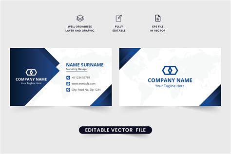 Futuristic business card design with dark blue color. Modern business branding identity card ...