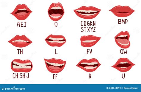 Mouth Animation Set. Tongue And Teeth. Isolated Vector | CartoonDealer.com #195472510