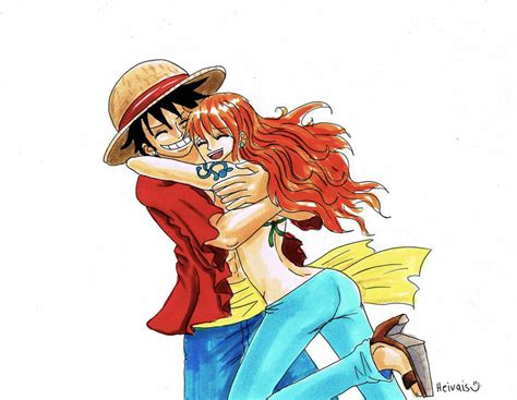 One Piece, Nami x Luffy by heivais on DeviantArt