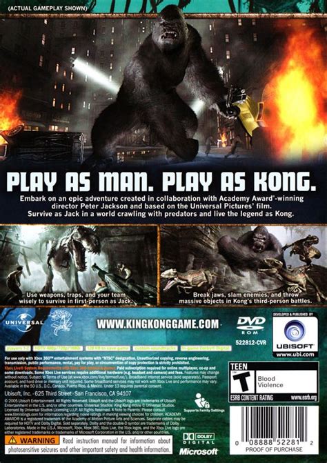 Peter Jackson's King Kong: The Official Game of the Movie cover or packaging material - MobyGames