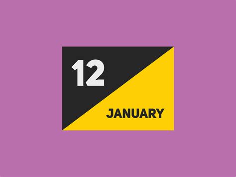 january 12 calendar reminder. 12th january daily calendar icon template ...