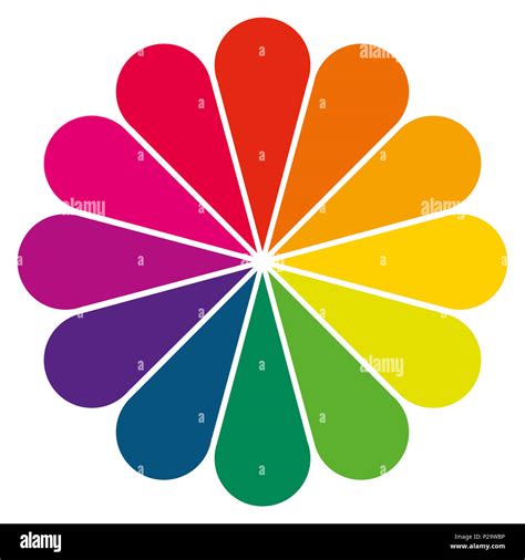 Simple floral shaped color wheel with selected colors Stock Photo - Alamy