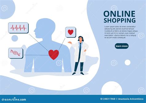 Cardiology Web Banner or Landing Page. Idea of Heart Care and Medical ...