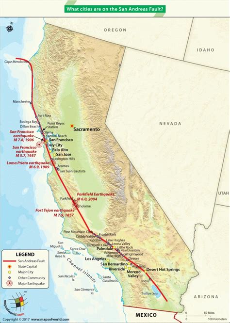 What Cities Are On The San Andreas Fault? | Usa Maps | San,reas ...