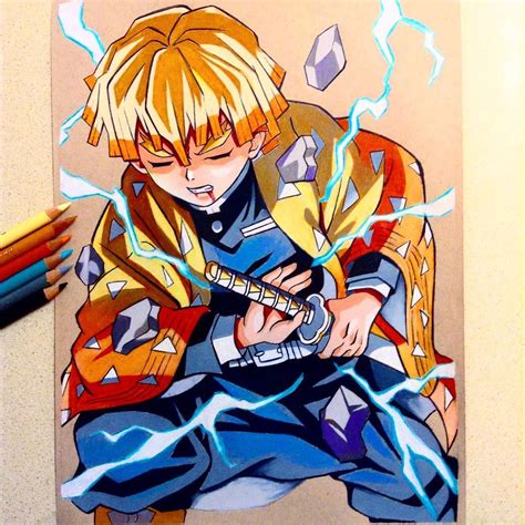 Hi Everyone!😁 Here's my finished drawing of ⚡️Zenitsu Agatsuma!⚡️ From ...