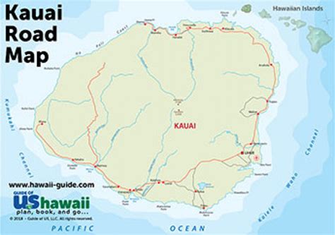 Kauai Hawaii Maps - Travel Road Map of Kauai