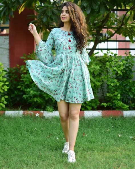 Aqua green floral print summer dress by Label Shivani Vyas | The Secret Label