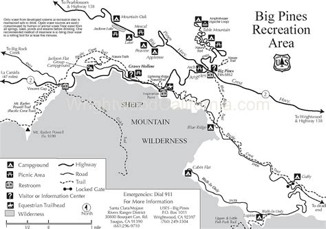 Big Pines Recreation Area Map