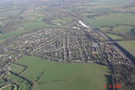 Ariel shot of Old Basing, M3 Motorway and Basing House Ruin