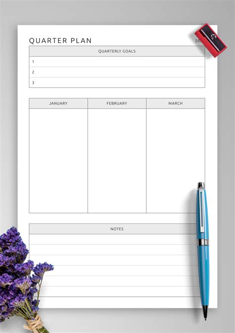 Download Printable Quarter Plan Template PDF