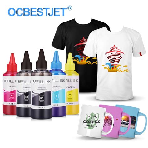 5x100ml Universal Sublimation Ink For Epson Inkjet Printer Heat Transfer Ink Heat Press ...