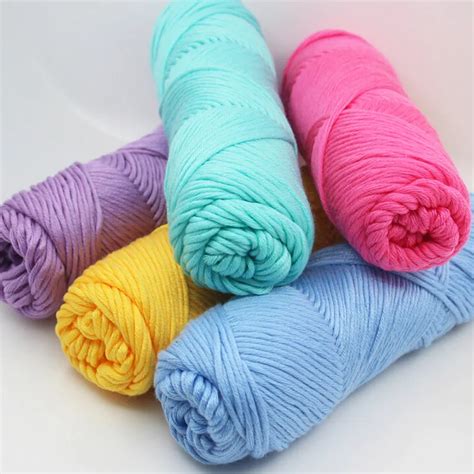 400G(4 Balls) Knit Wool Yarn Crochet Baby Milk Yarn Cotton Thick Yarn For Knitting 35 Colors For ...