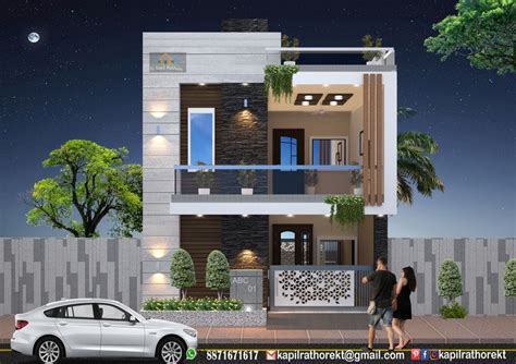 #modern elevation,20ft | Front building design, House balcony design, Duplex house design