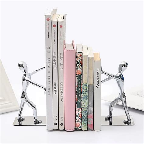 2 pcs/pair Novelty Metal Bookend Gift Kungfu Bookshelf Book Stand Shelf ...