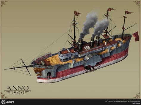 ArtStation - Anno 1800 - steam ships, Jan Goszyk in 2020 | Steamship ...