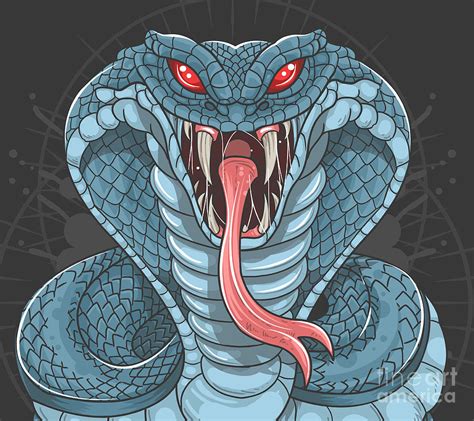 Cobra Snake Venom Poison Scary Halloween Wild Beast Animal Mouth Face Slither Digital Art by ...