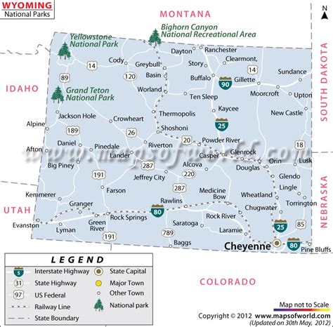 Wyoming National Parks Map | National Parks in Wyoming | Wyoming, Mapa ...