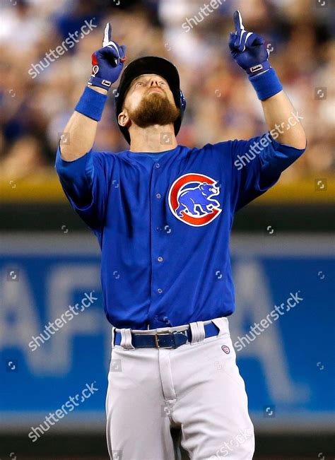 Chicago Cubs Ben Zobrist Celebrates His Editorial Stock Photo - Stock ...