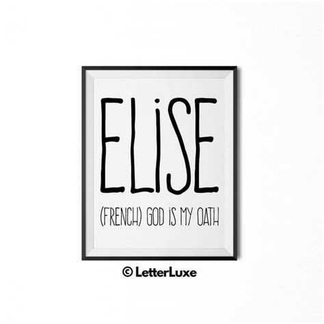 Elise Name Meaning Art Elise French Baby Name Decor - Etsy