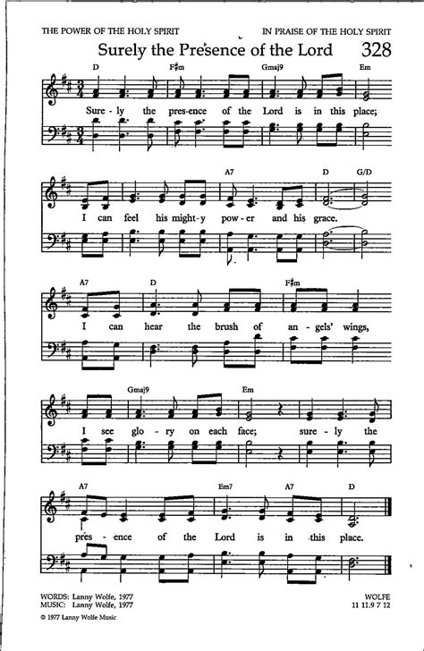 Surely the Presence of the Lord chorus Digital Hymn Tune Sheet Music ...